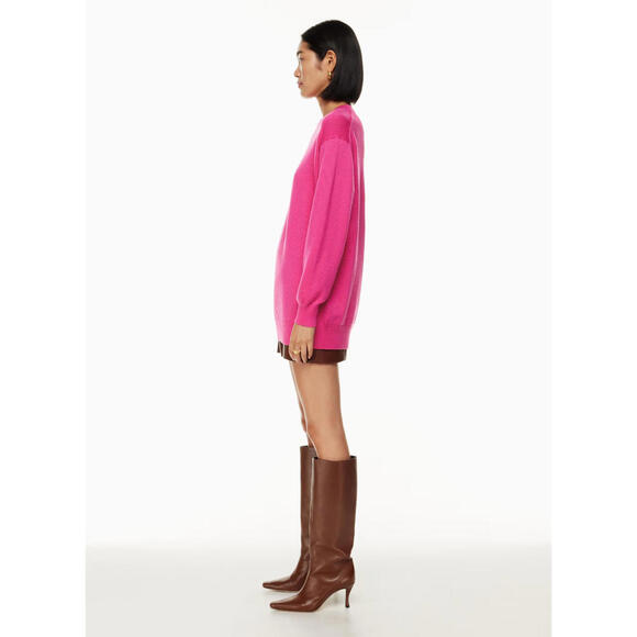 WILFRED S Small Hot Pink Pullover Knit Sweater Dress Tunic Women's Chic Wool - Picture 3 of 9